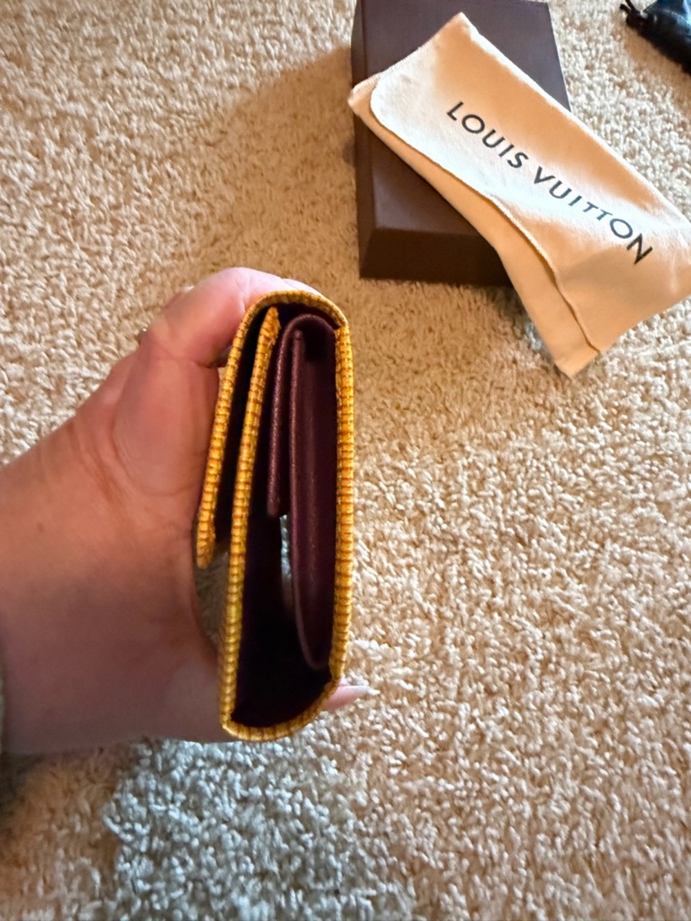 Louis Vuitton Yellow Textured Epi Leather Wallet - Picture 4 of 5